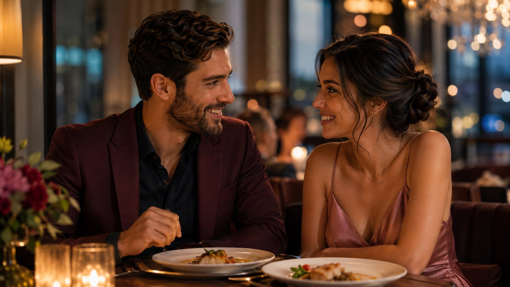 Pareja en una cena a ciegas de Match Club